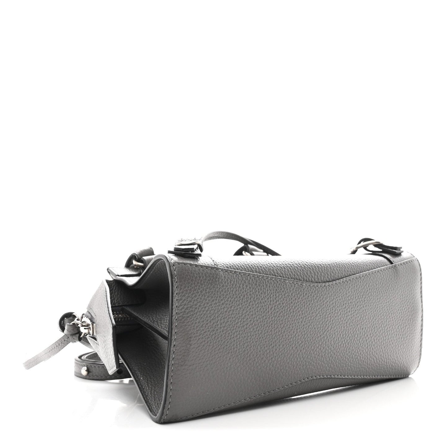 Grained Calfskin Neo Classic Silver Hardware Mini City Dark Grey