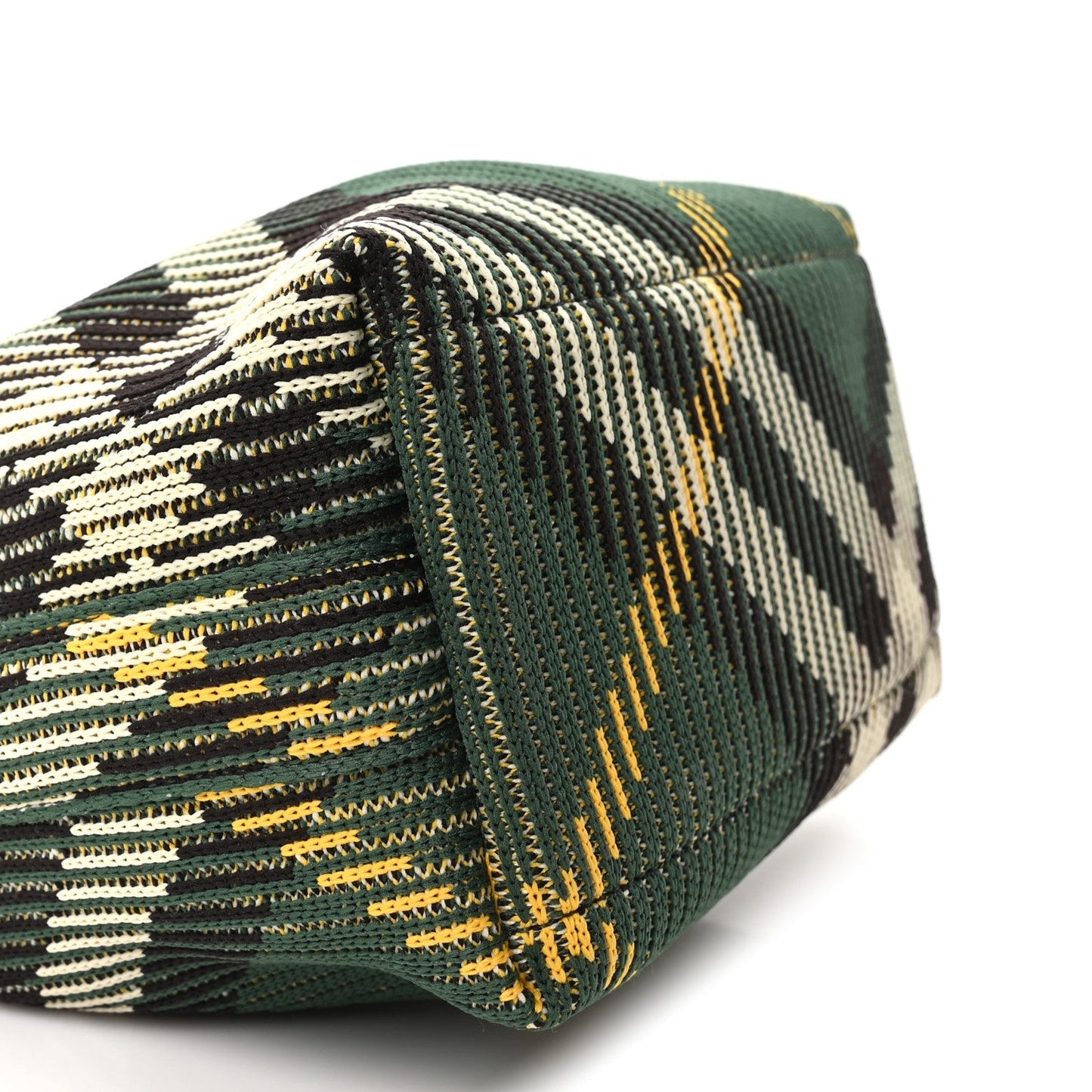 Canvas Knitted Check Mini Peg Duffle Bag Ivy