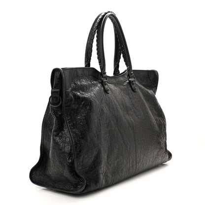 Arena Lambskin Brass Hardware Le City Travel Bag Black