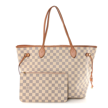 Damier Azur Neo Neverfull MM Rose Ballerine