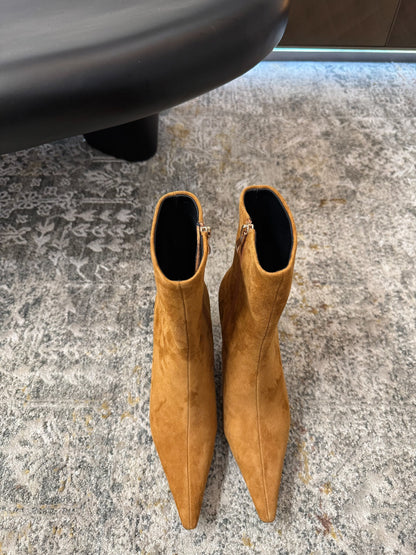 YSL 2025 Short Boot Tan Suede 571304
