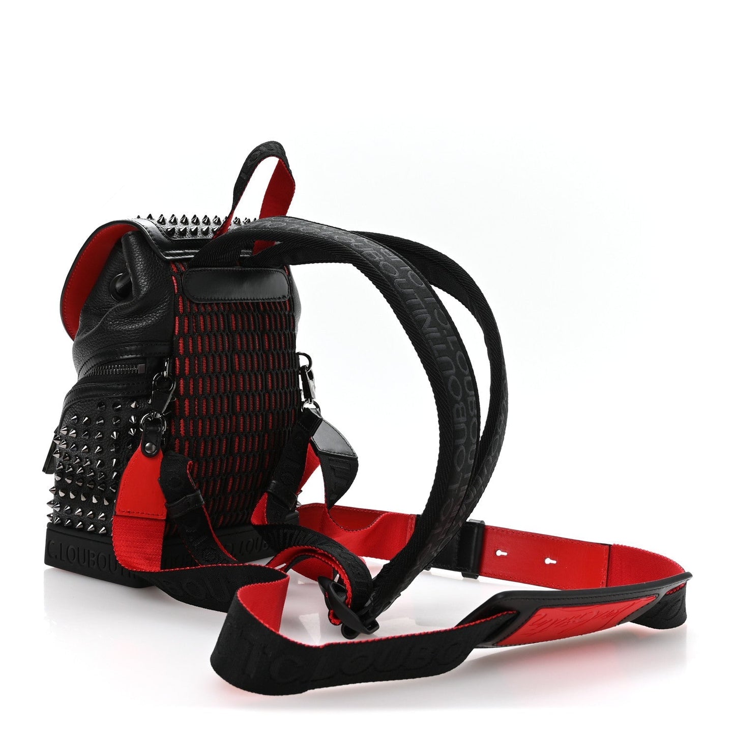 Calfskin Spiked Small Explorafunk Backpack Black