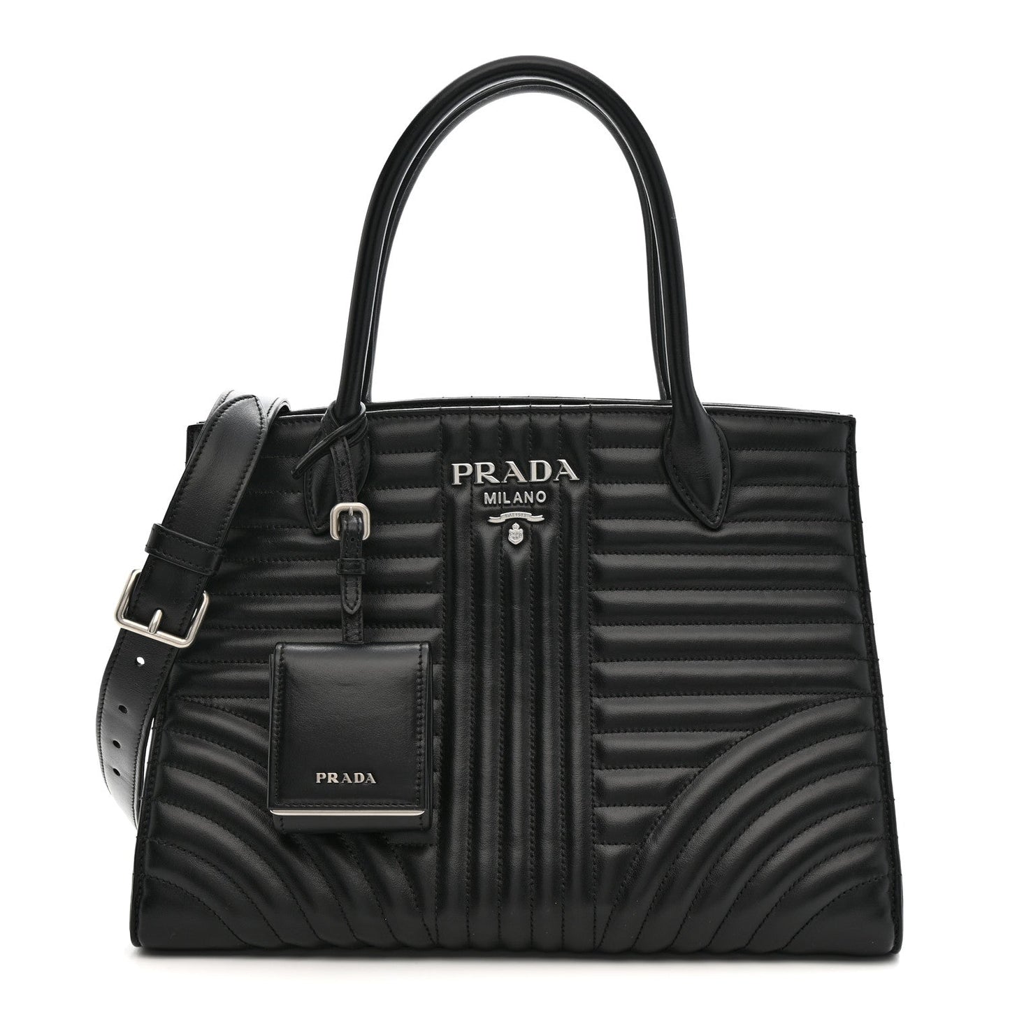 Soft Calfskin Impunture Diagramme Tote Black