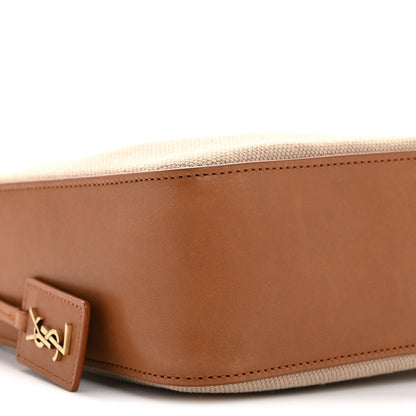 Canvas Calfskin Small Bucket Bag Desert Dust Brick