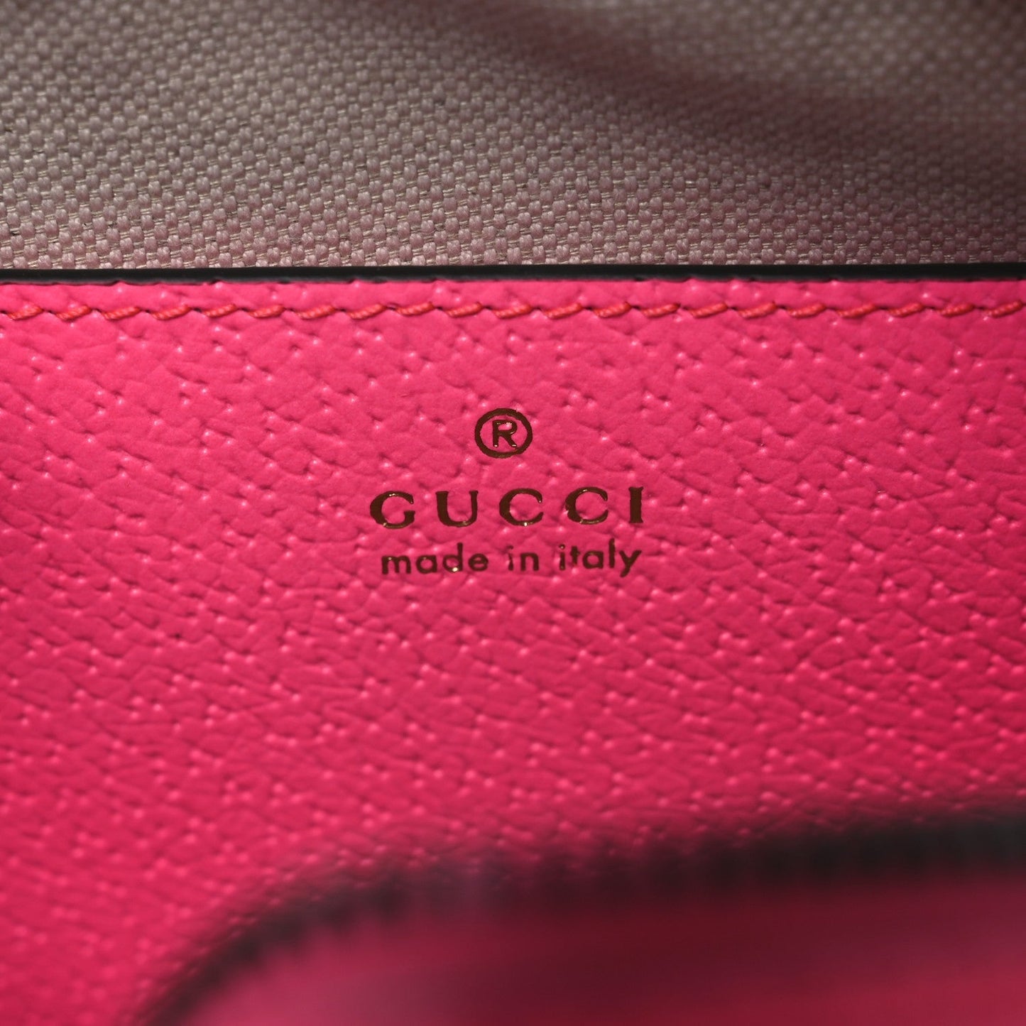 GG Supreme Monogram Textured Dollar Calfskin Web Ophidia Small Crossbody Bag Beige Ebony Fuchsia