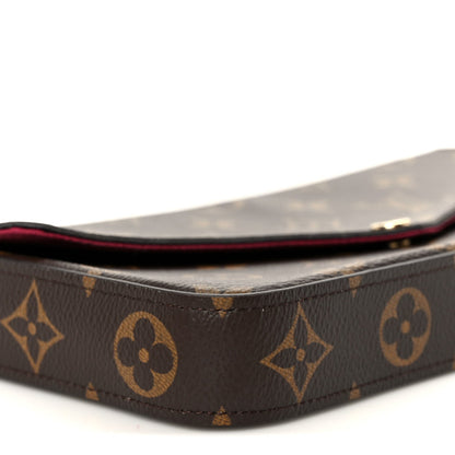 Monogram Pochette Felicie Chain Wallet Fuchsia
