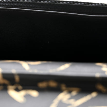 Calfskin Quilted Graffiti Pyramid Wallet On Chain WOC Black