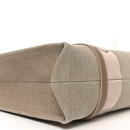 Linen Calfskin Medium Woody Ribbon Tote Blushy Beige
