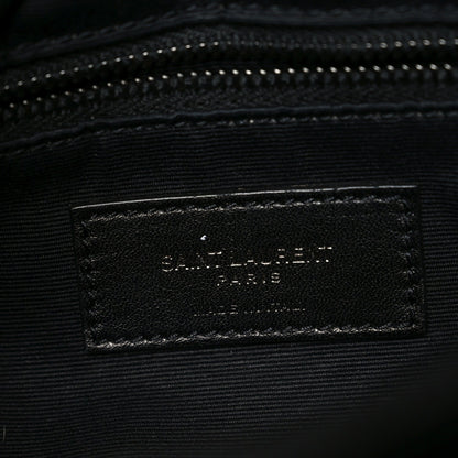 Calfskin Y Quilted Monogram Monochrome Medium Loulou Chain Satchel Black