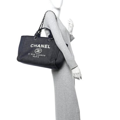 Denim Medium Deauville Tote Dark Blue