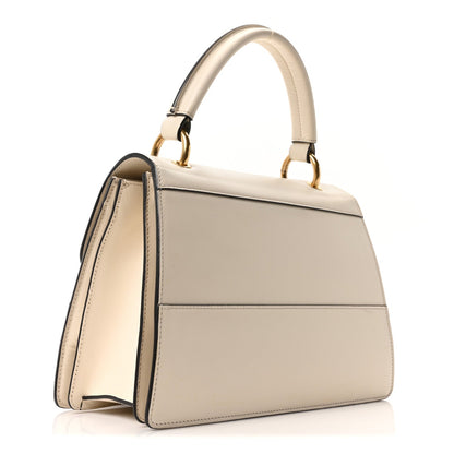 Calfskin Small Queen Margaret Top Handle Bag Mystic White