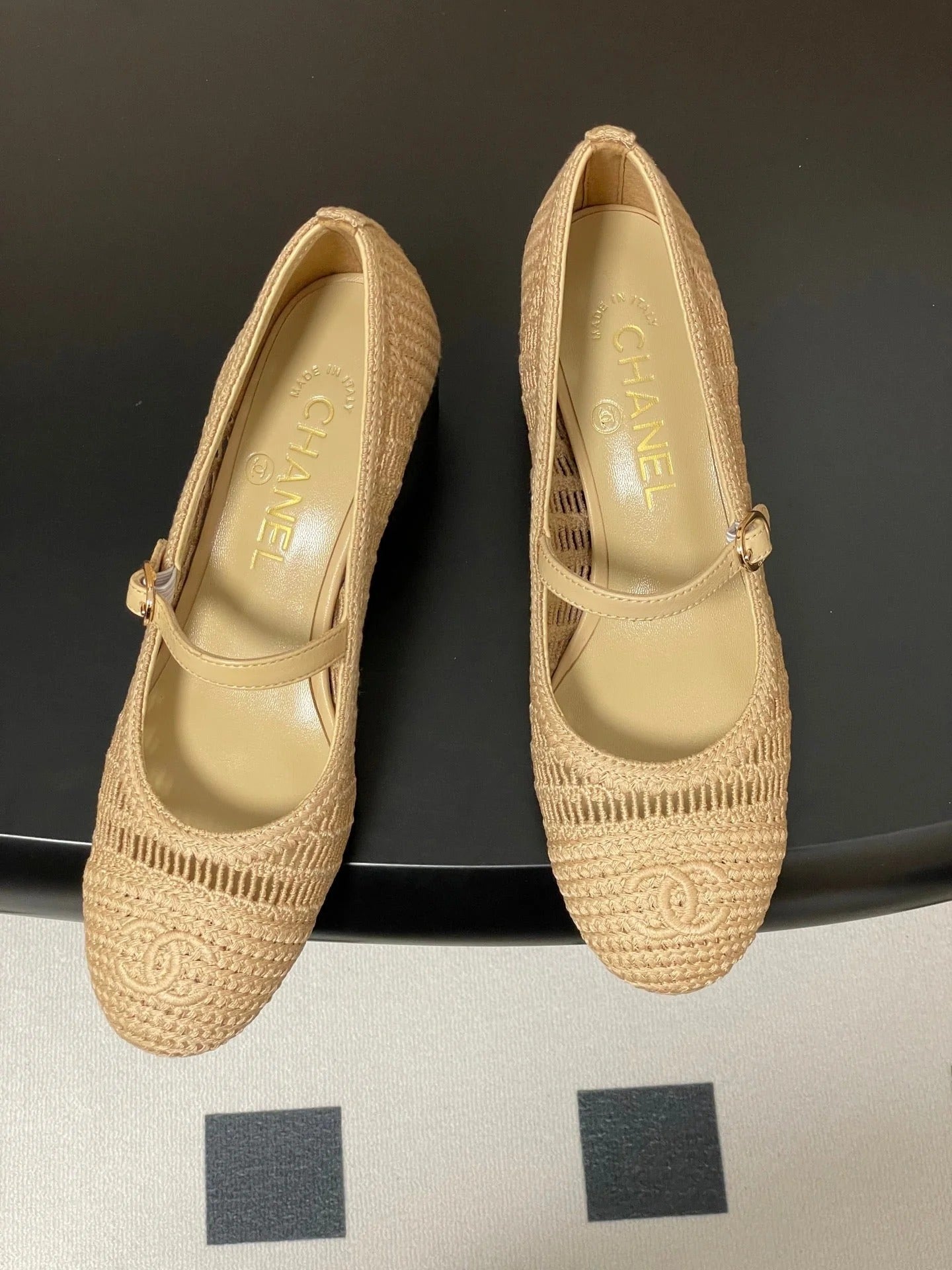 HIGH BALLET MARY JANE 50MM IN NATURAL BEIGE RAFFIA