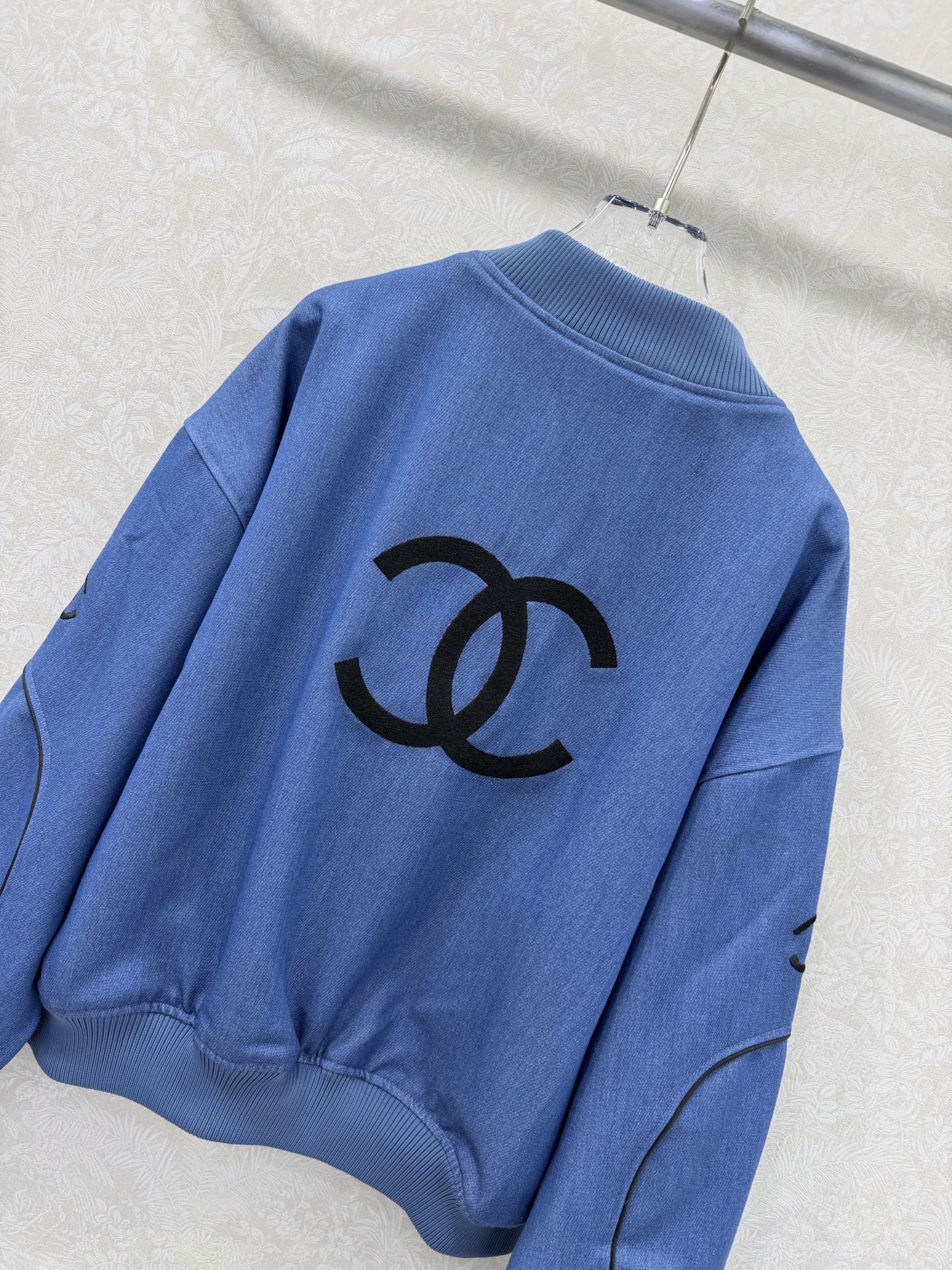 CC 26s Ribbed Collar and Stripe Jacket Blue Denim 353034