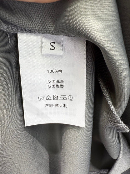 CD 25SS Bee Embroidery Dress Matching Printed Silk Scarf Gray Cotton 306555