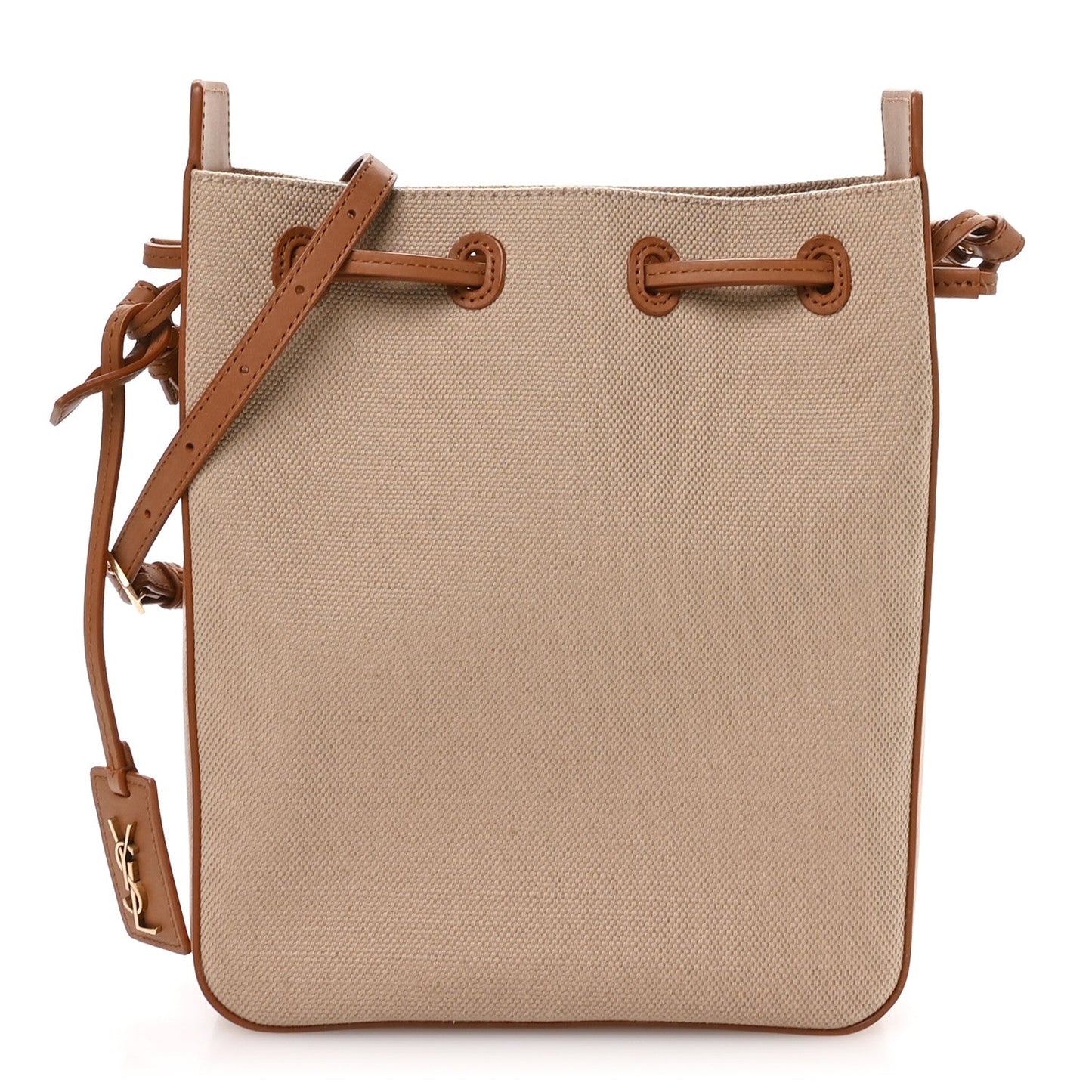 Canvas Calfskin Small Bucket Bag  Desert Dust Brick