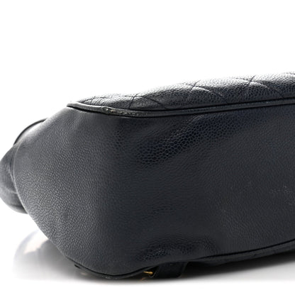 Caviar Quilted CC Drawstring Backpack Navy