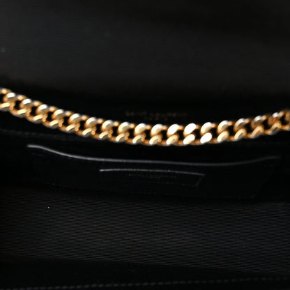 Grain De Poudre Textured Mixed Matelasse Triquilt Small Monogram Satchel Black