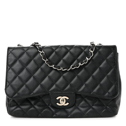 Caviar Quilted Jumbo Single Flap Black