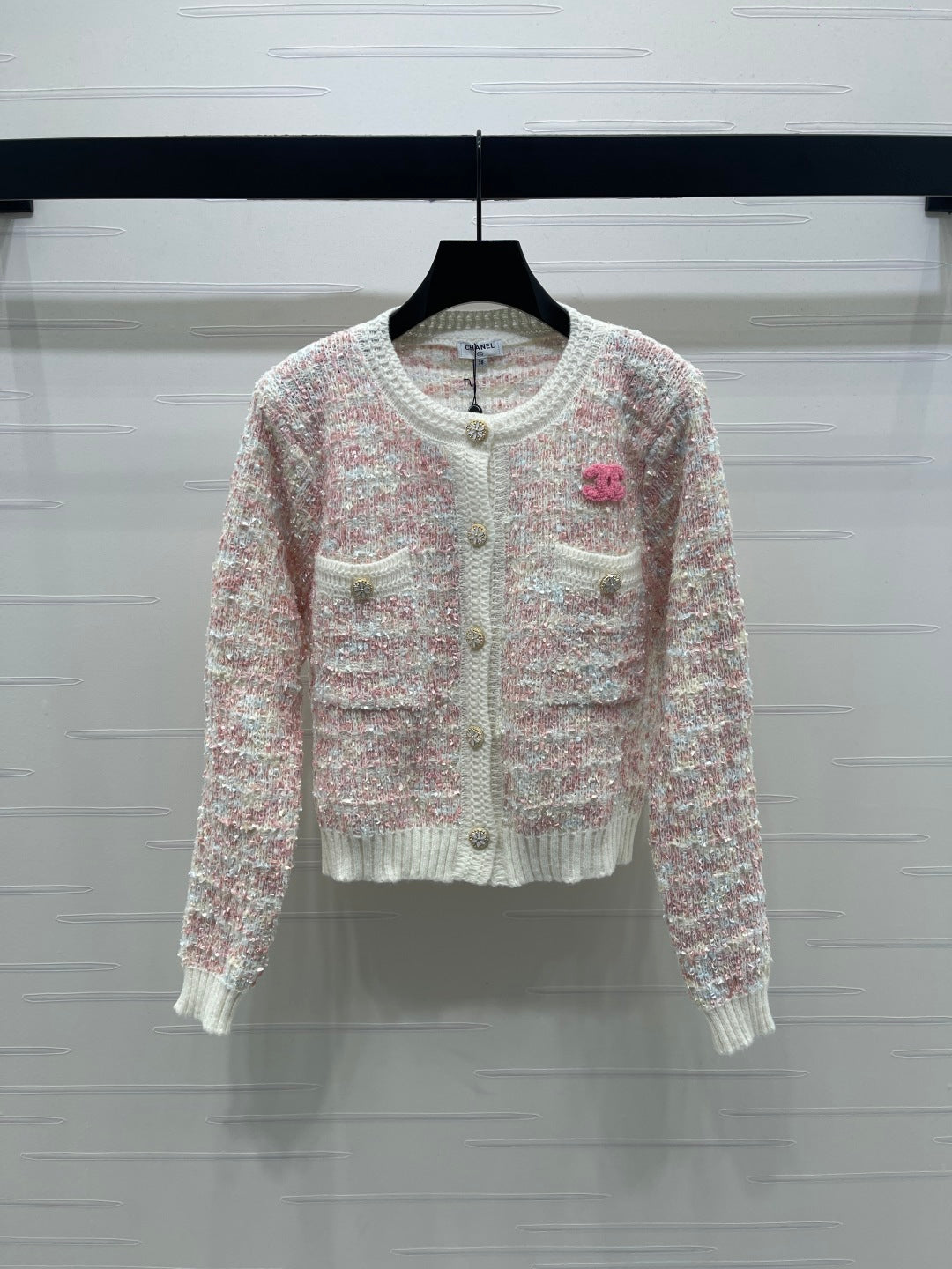 CC 25 Knitted Cardigan Button Pink Wool 305391