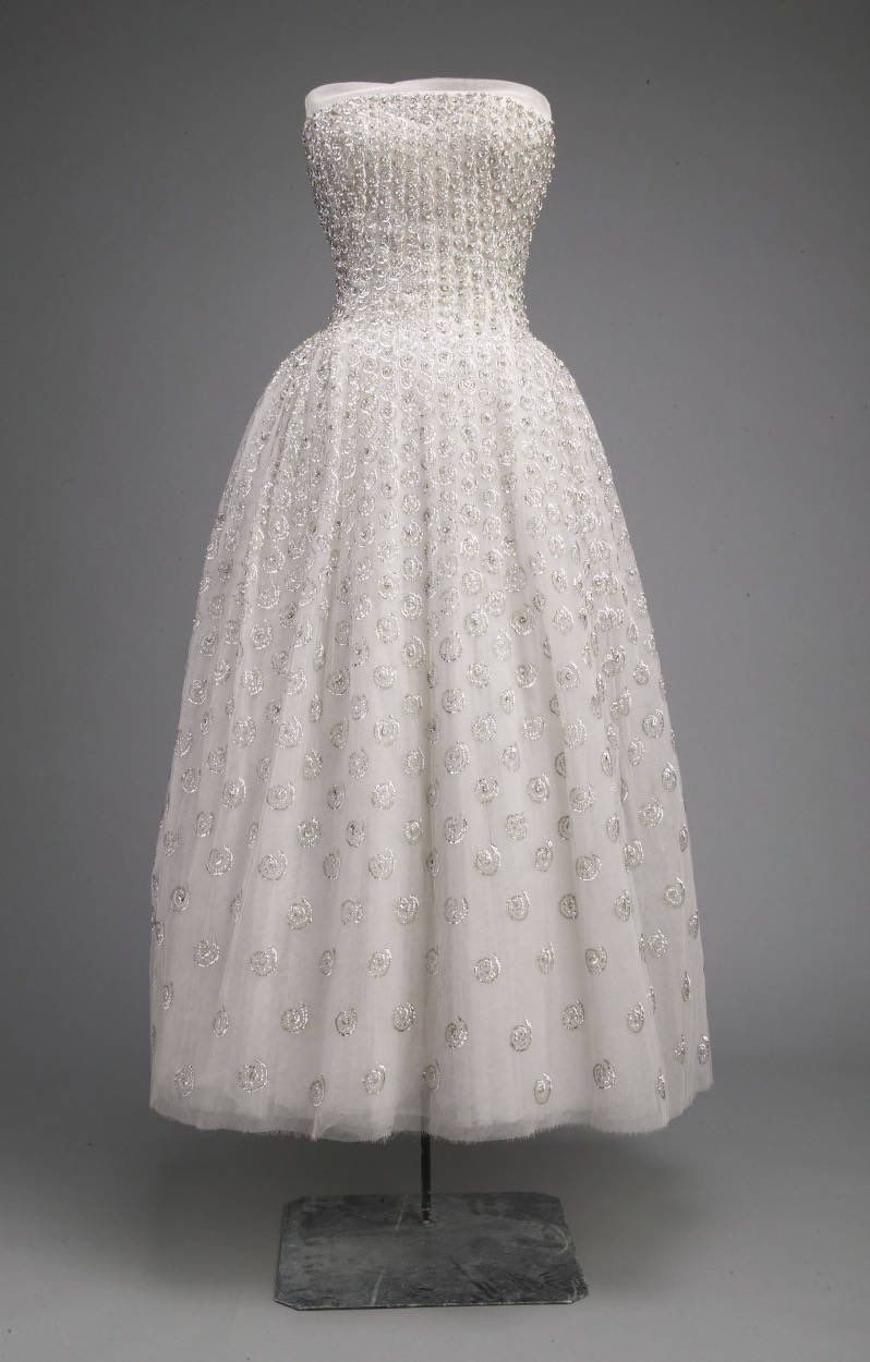 formaldressy--White Shiny Gorgeous Exquisite Beaded Long Tulle Strapless Prom Dress gh5621
