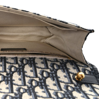 Oblique Small DiorAddict Flap Bag Navy Blue