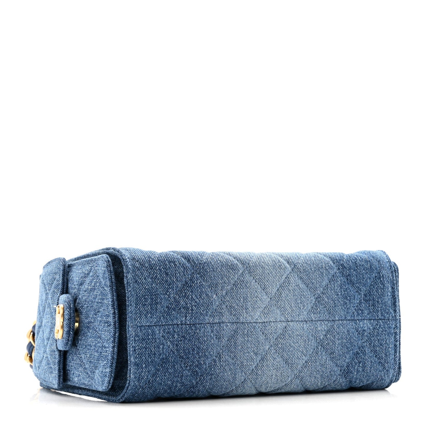 Washed Denim Quilted Mini Chanel 25 Handbag Blue