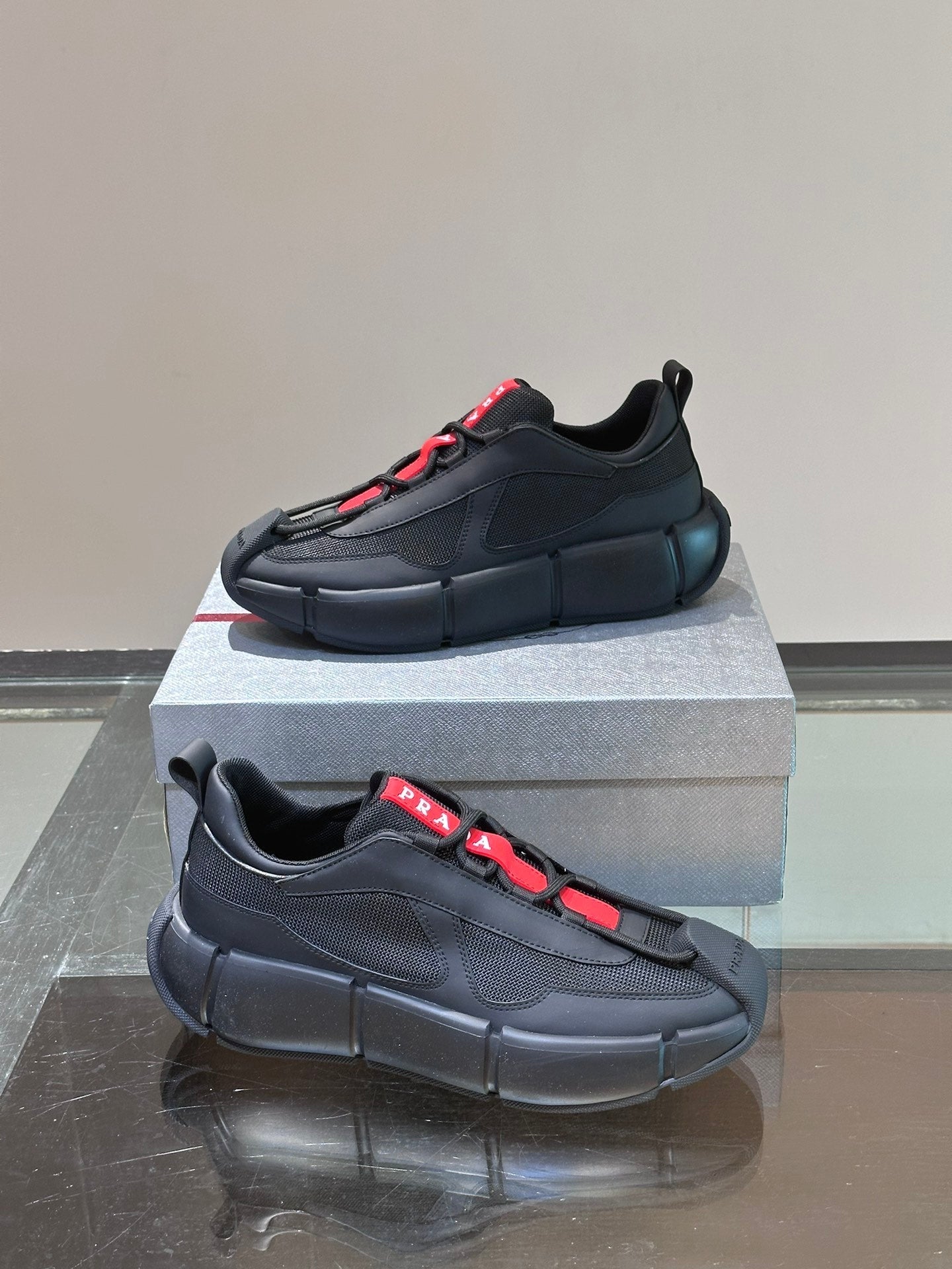 PRA AMERICA'S CUP SOFT RUBBER AND BIKE FABRIC SNEAKERS BLACK