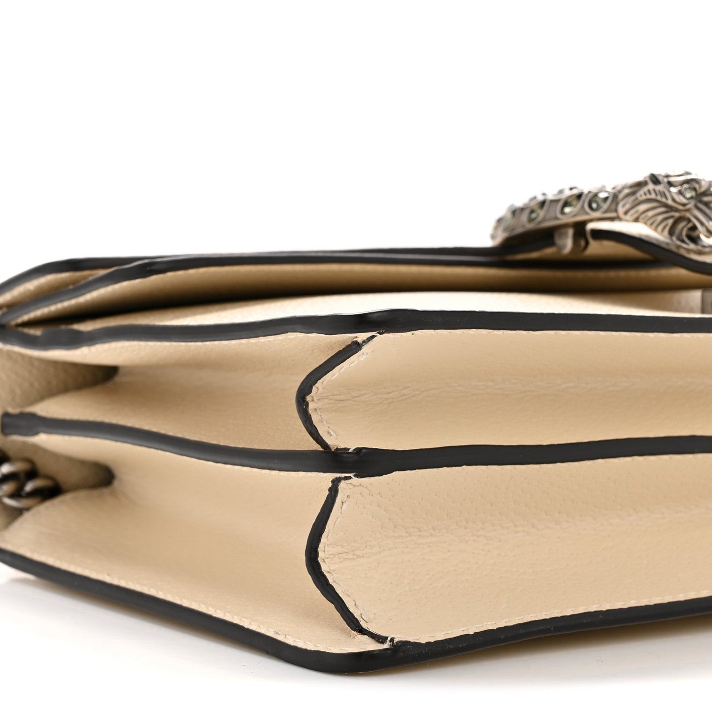 Textured Calfskin Crystal Small Dionysus Shoulder Bag Mystic White