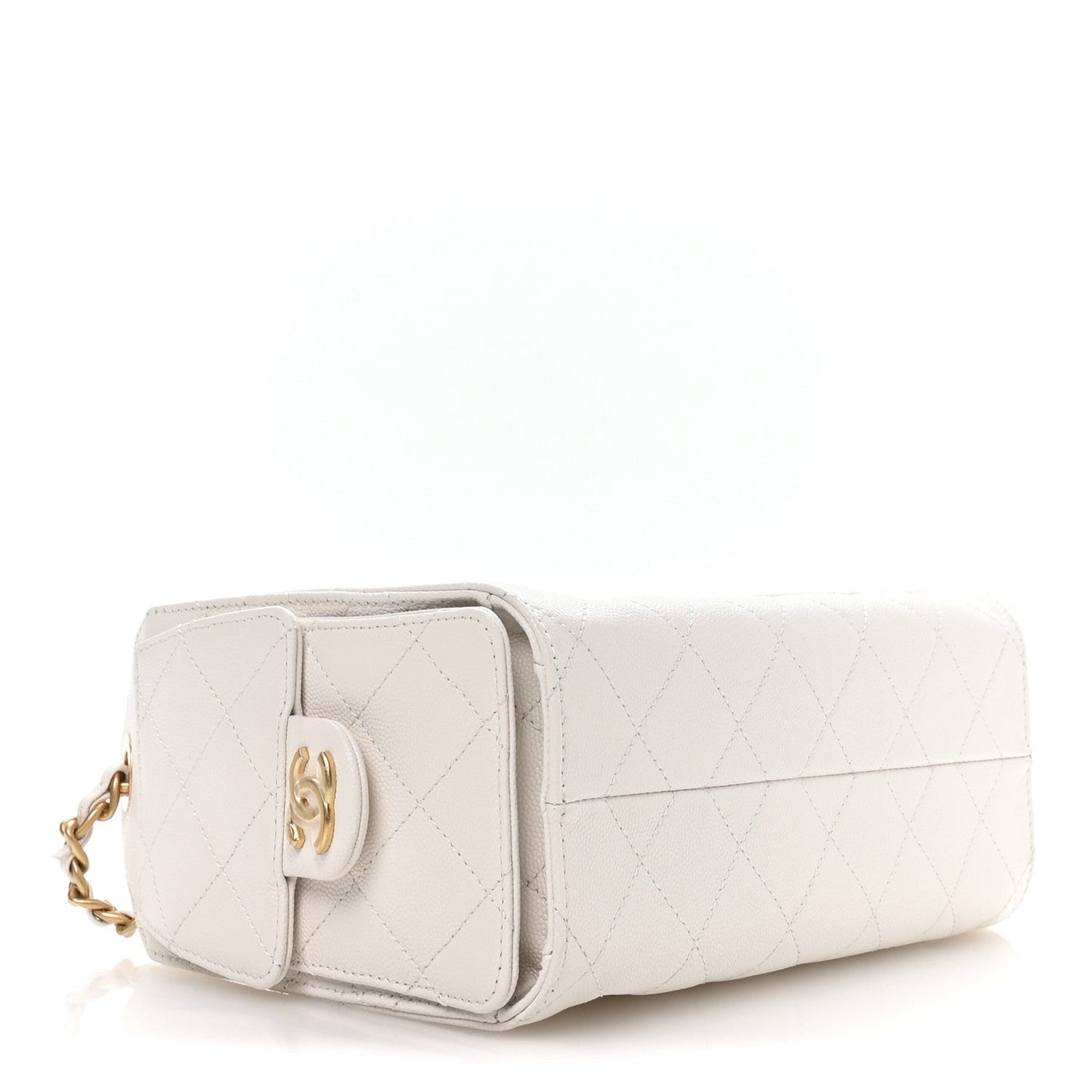 Caviar Quilted Mini Chanel 25 Handbag White