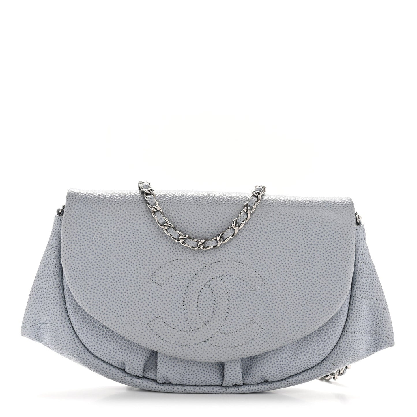Caviar Half Moon Wallet On Chain WOC Light Blue
