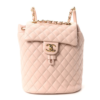 Calfskin Quilted Small Urban Spirit Backpack Beige