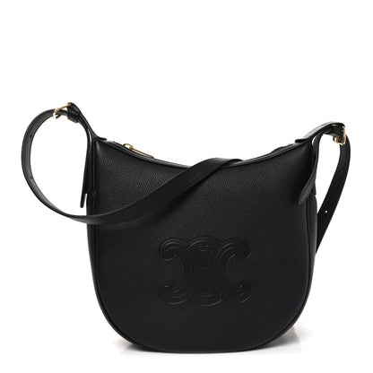 Supple Calfskin Cuir Triomphe Small Heloise Shoulder Bag Black