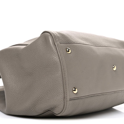 Pebbled Calfskin Medium Soho Shoulder Bag New Fango