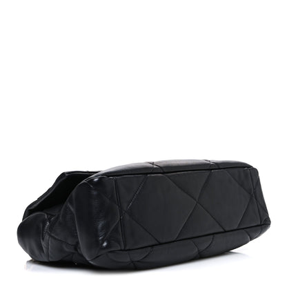 Goatskin Quilted Large Chanel 19 Flap Black
