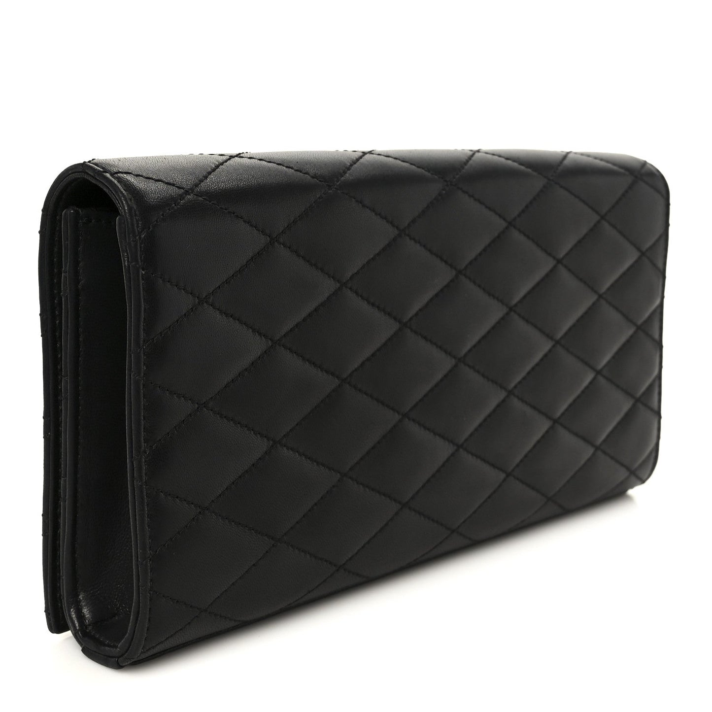 Lambskin Quilted Kate Clutch Black