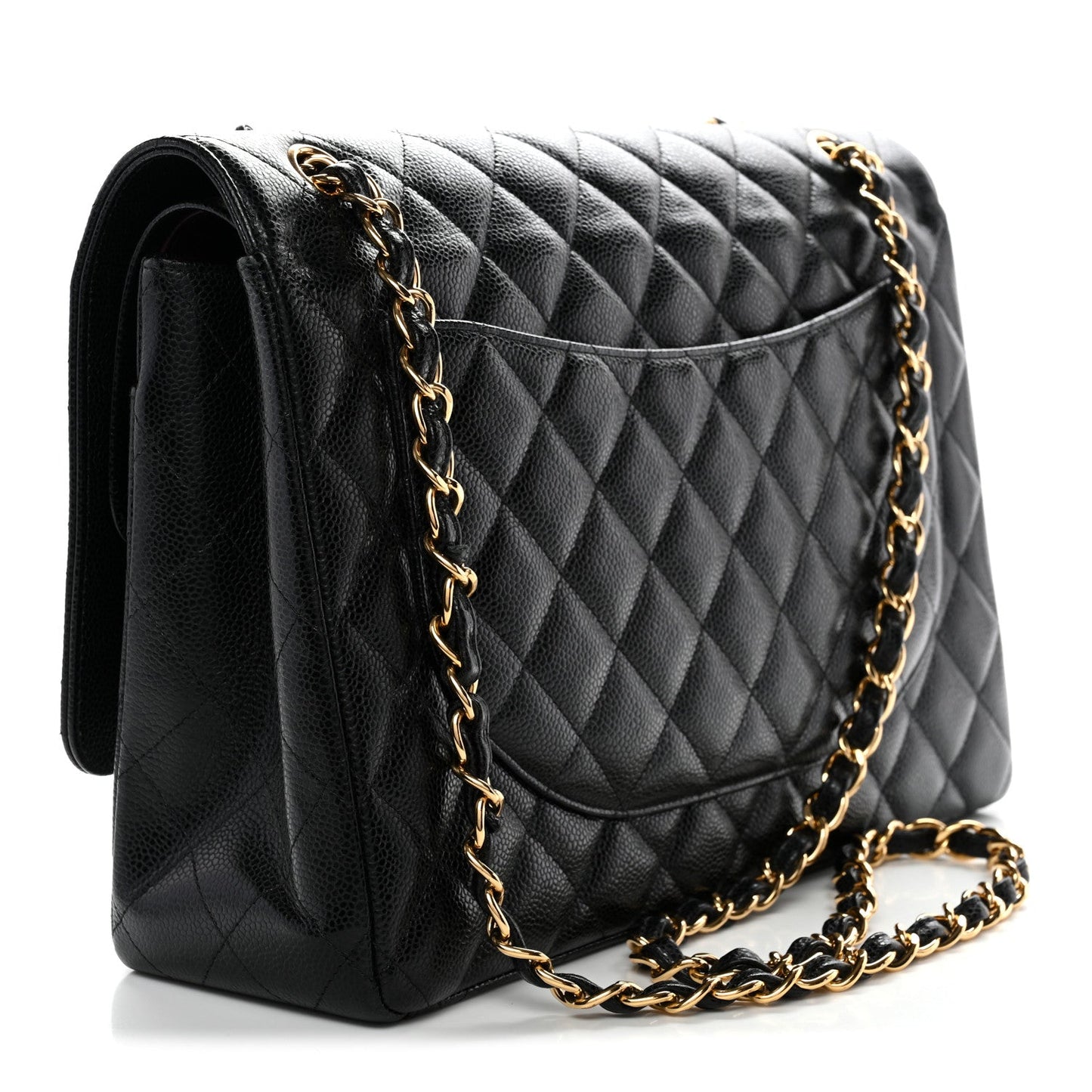 Caviar Quilted Maxi Double Flap Black