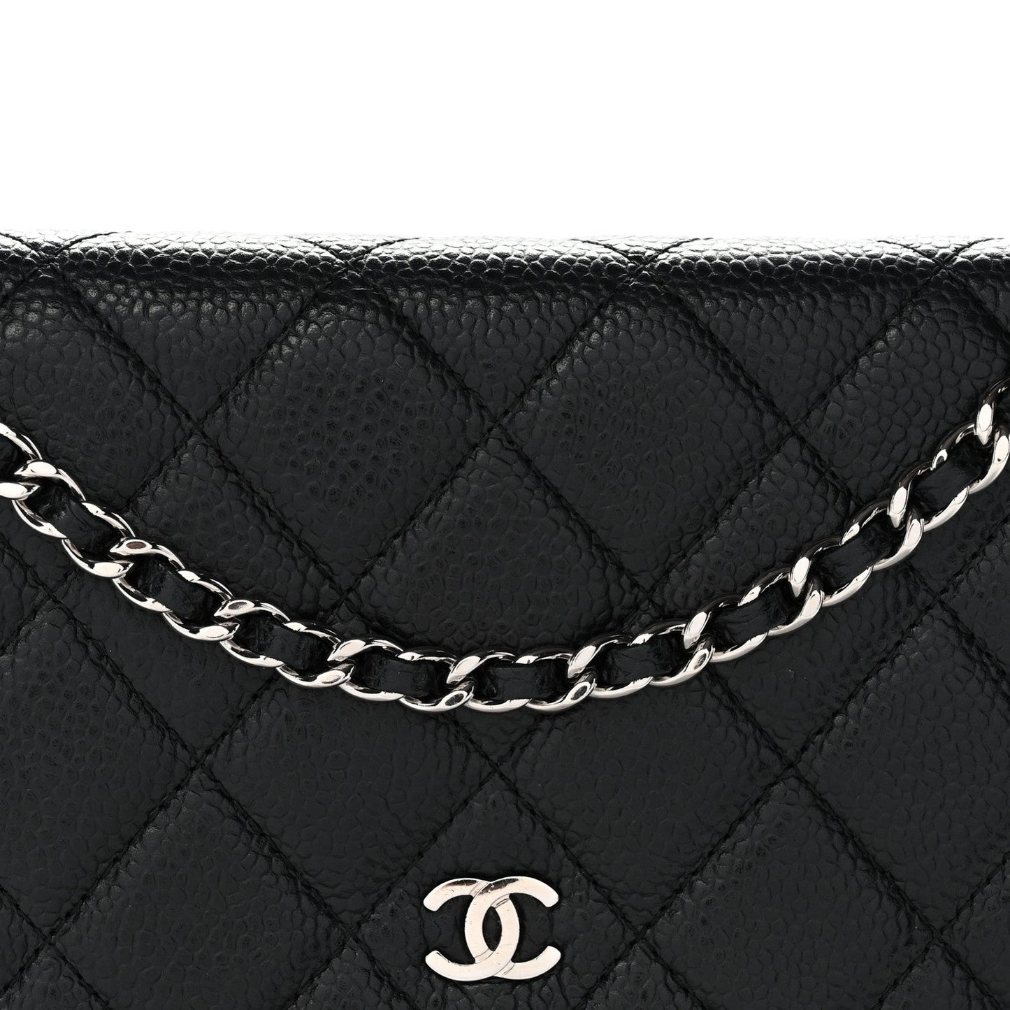 Caviar Quilted Wallet On Chain WOC Black