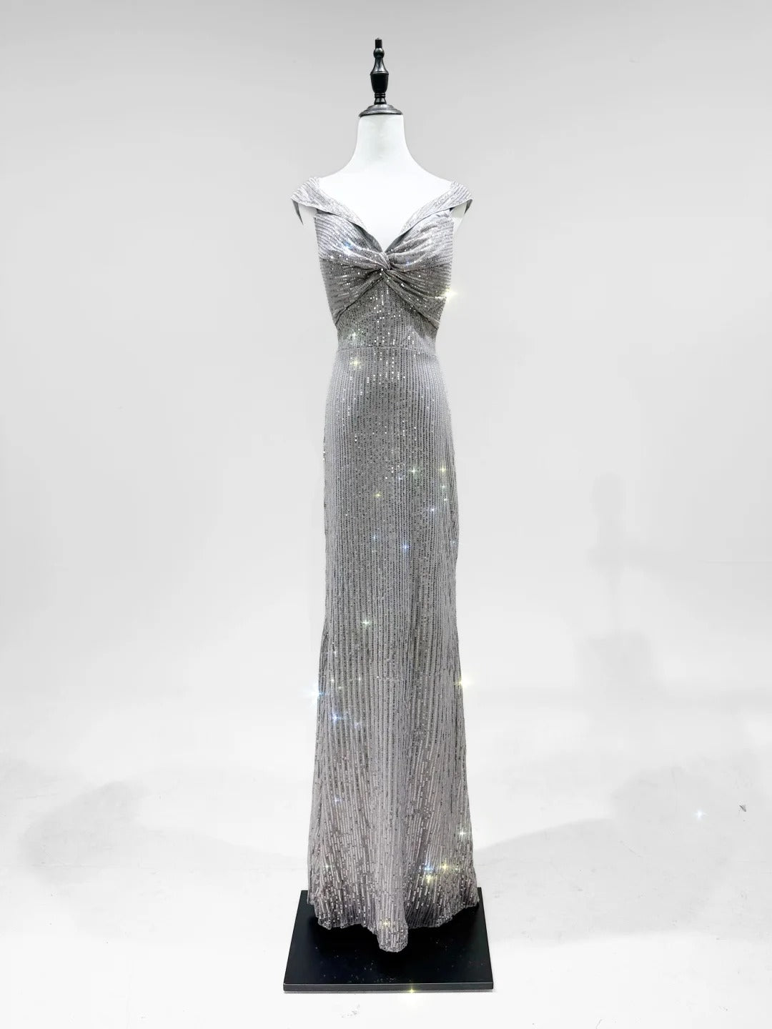 formaldressy-Silver shiny fashion sequins long prom dress birthday party dress gh5419