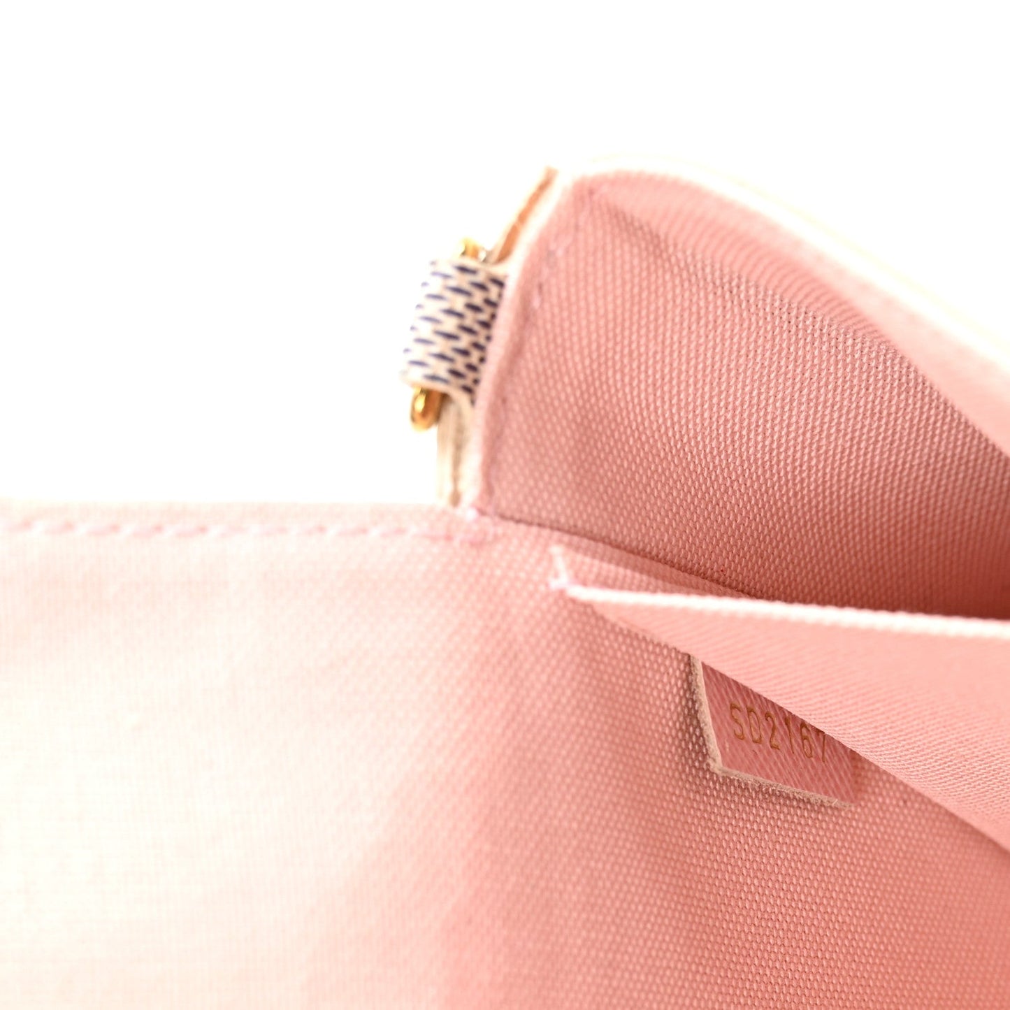 Damier Azur Pochette Felicie Chain Wallet Rose Ballerine