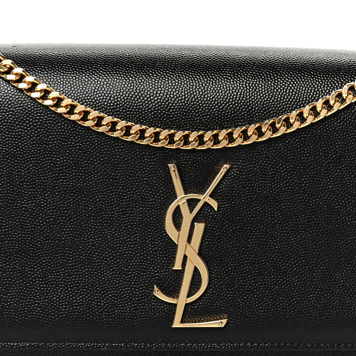 Grain De Poudre Medium Classic Monogram Kate Satchel Black