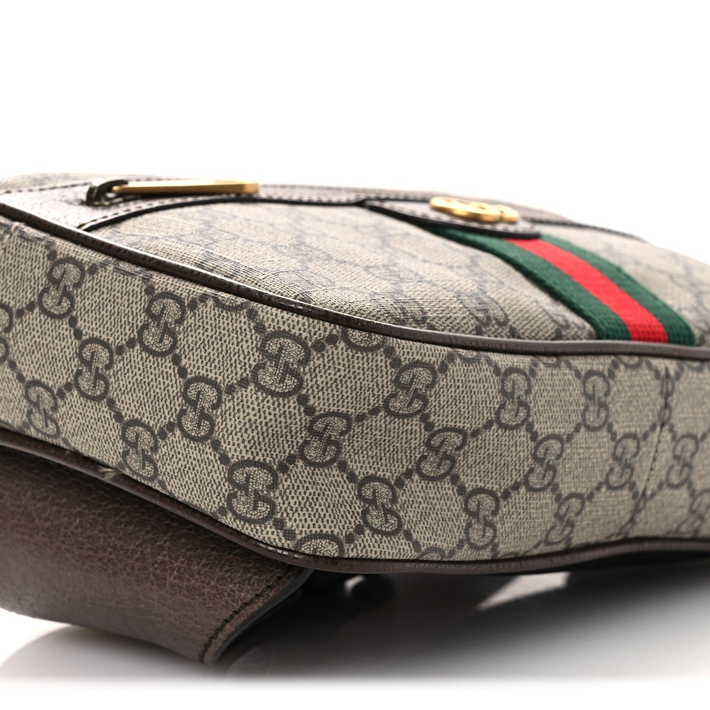 Soft GG Supreme Monogram Medium Ophidia Belt Bag Dark Brown