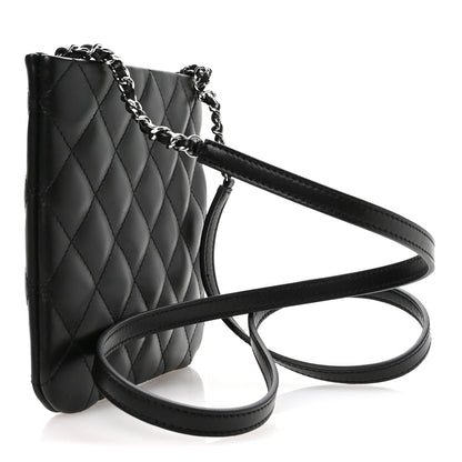 Lambskin Quilted Uniform Crossbody Bag Black