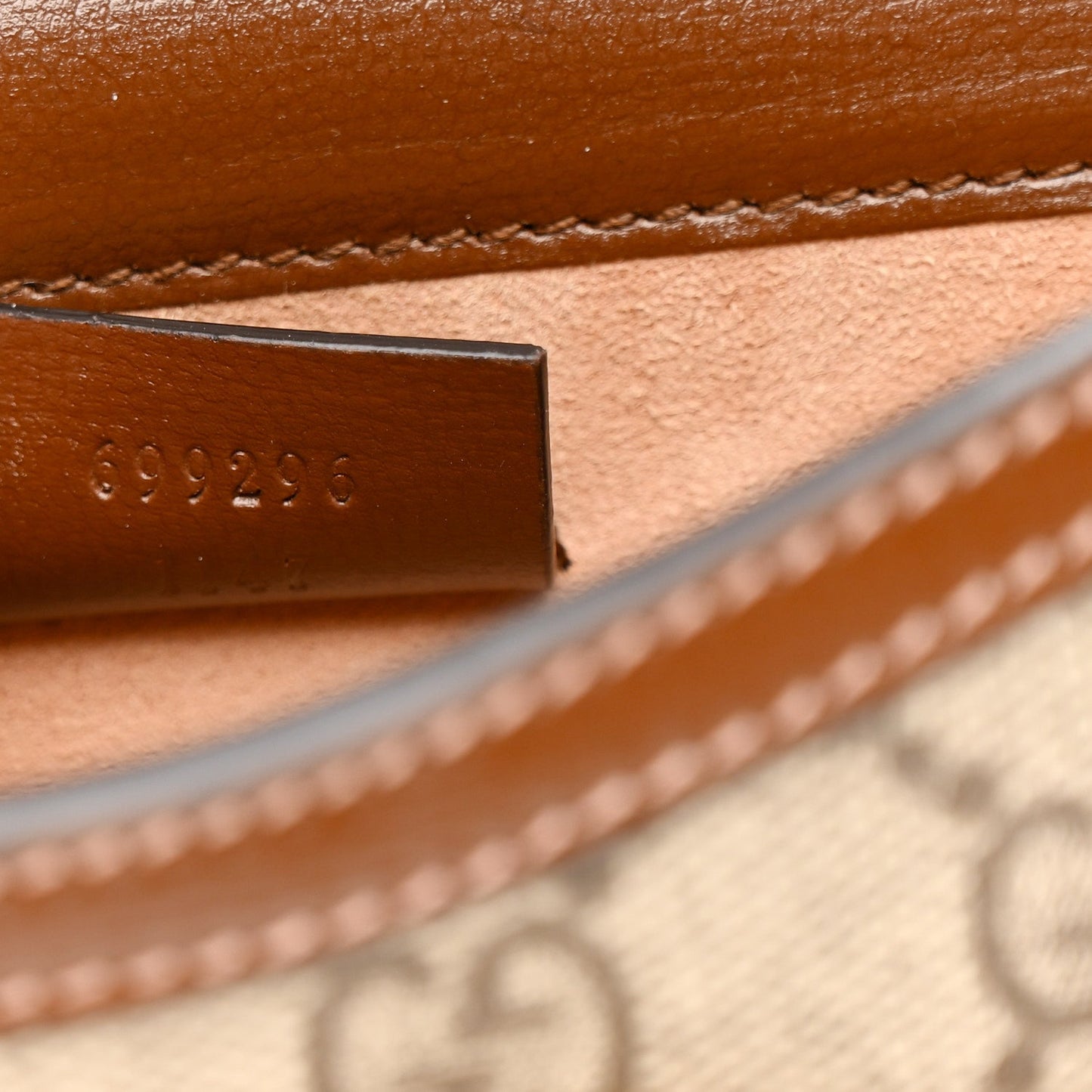 GG Supreme Monogram Mini Horsebit 1955 Shoulder Bag Beige Brown Sugar