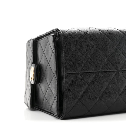 Caviar Quilted Medium Chanel 25 Handbag Black