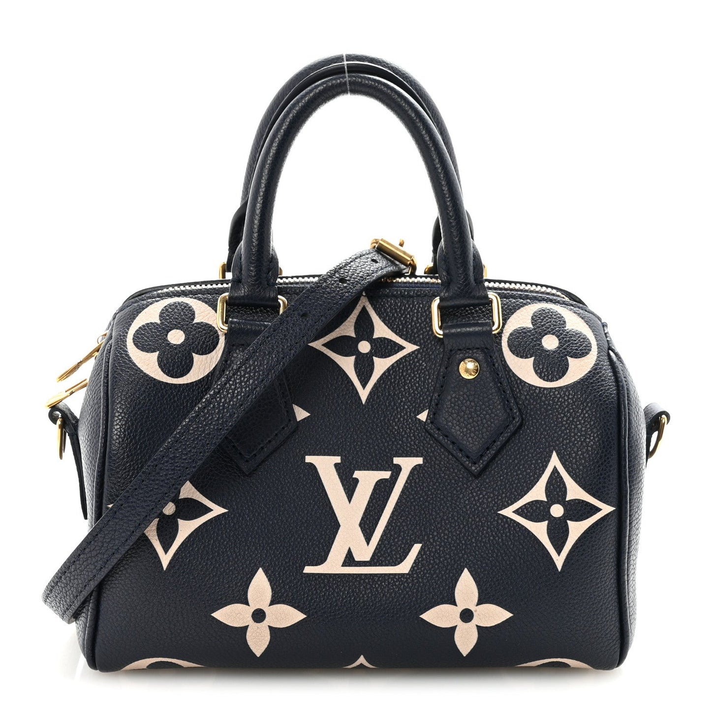 Empreinte Monogram Giant Speedy Bandouliere 20 Navy Creme