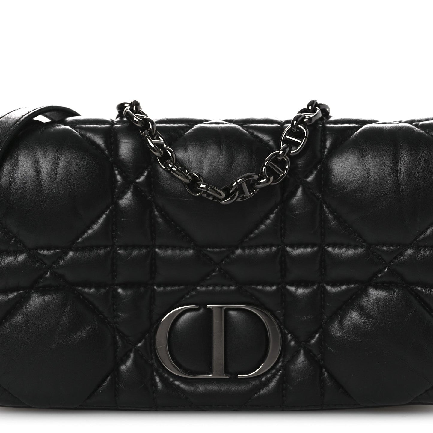 Calfskin Macrocannage Mini Caro Bag Black