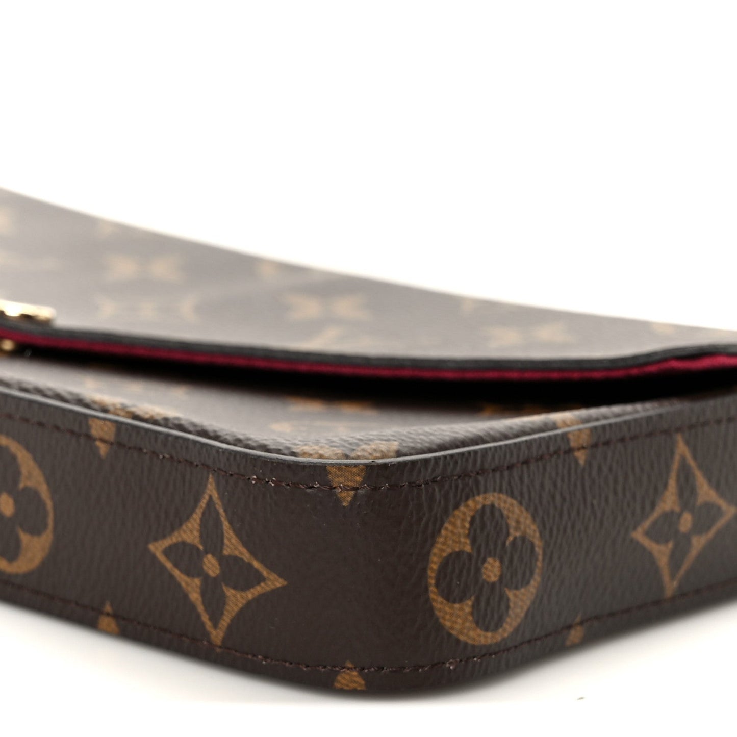 Monogram Pochette Felicie Chain Wallet Fuchsia