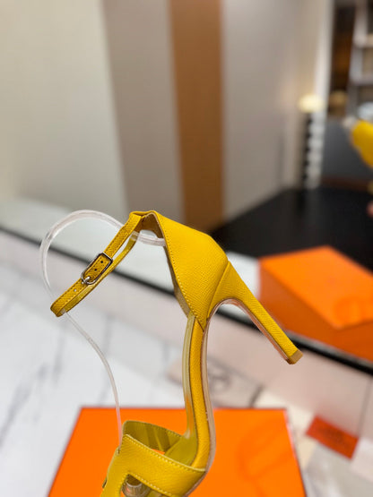 HM Joy Heeled Sandals Yellow Cowhide 294899