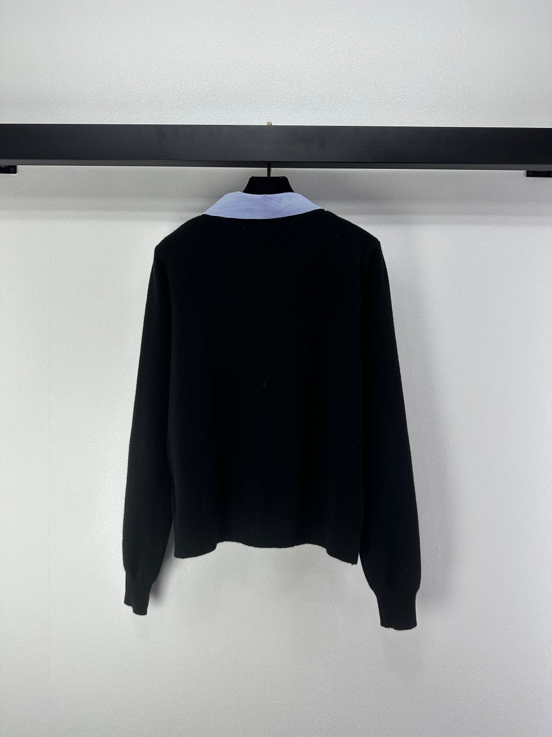 Miumiu 2026 Knit Long-Sleeve Cardigan Black Wool Acrylic Nylon 349049
