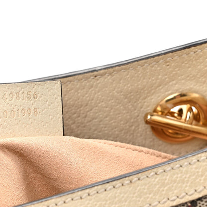 GG Supreme Monogram Flora Textured Calfskin Small Padlock Tote Beige Ebony Multicolor Mystic White